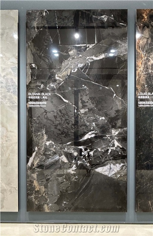 Chinese Black White Black Polished 12Mm Porcelain Tiles