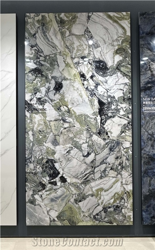 Chinese Cold Jadeite  Green Polished 12Mm Porcelain Tiles