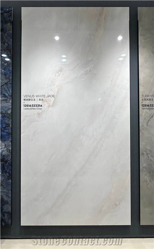 Chinese Iran White Onyx Looks Glossy 12Mm Porcelain Tiles