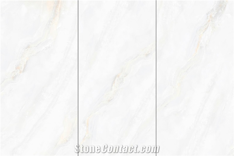 Iran White Onyx Looks Glossy 12Mm Sintered Stone Tiles