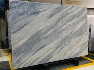 Blue Crystal Marble Slab Pattern For Cutting Size
