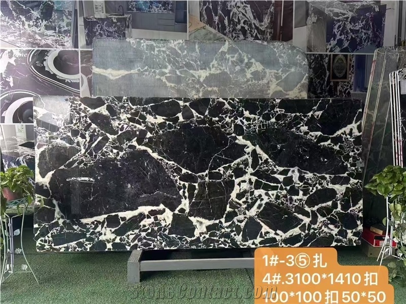 Bulgary Black Marble Slab For Cutting Wall Tiles
