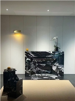Bulgary Black Marble Slab For Cutting Wall Tiles