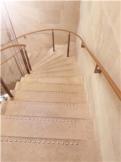 Burgundy White Limestone Slab Customized Size Floor Tiles