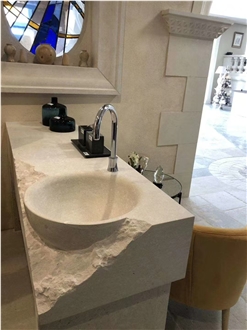 Burgundy White Limestone Slab Customized Size Floor Tiles