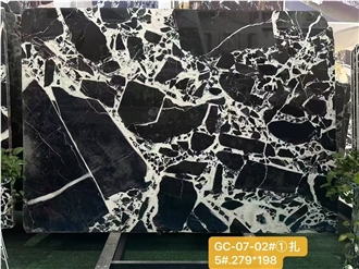 Bvlgari Black Marble Slab For Customized Size Tiles