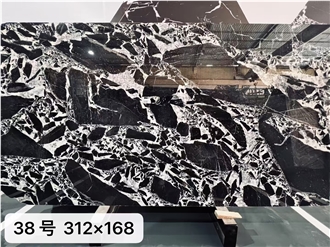 Bvlgari Black Marble Slab For Customized Size Tiles