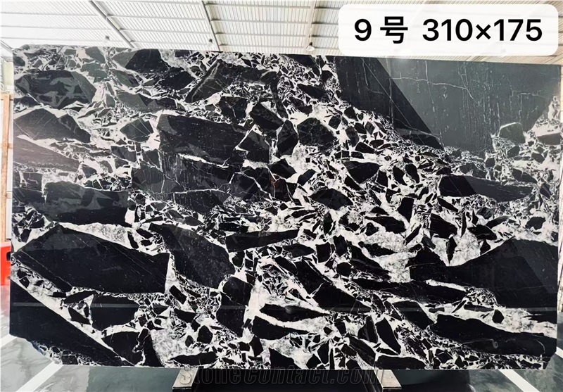 Bvlgari Black Marble Slab For Customized Size Tiles