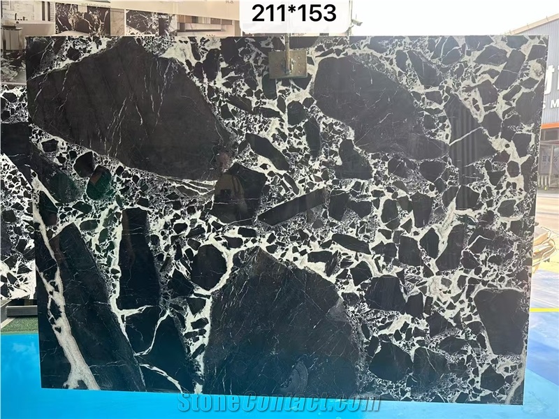 Bvlgari Black Marble Slab For Customized Size Tiles