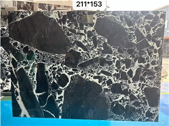 Bvlgari Black Marble Slab For Customized Size Tiles