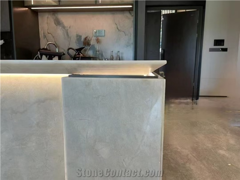 China Rainy Grey Marble Polished Slab Tile Floor Tiles
