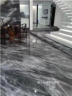 Floence Grey Marble Slab Customized Size Floor Tiles