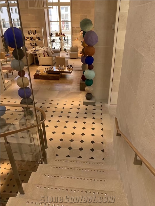 France Paris Limestone Slab Tiles For Cutting Wall