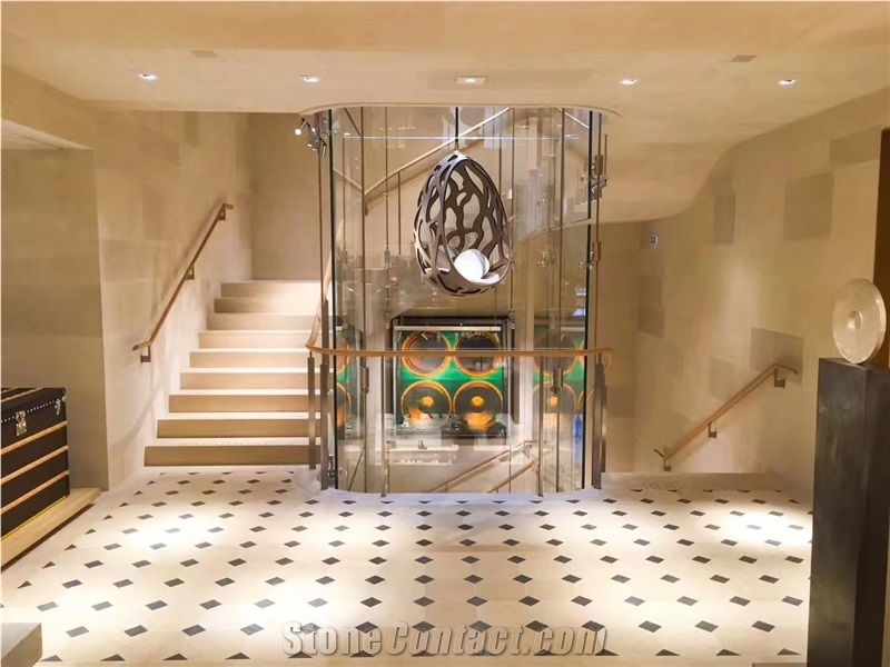 France Paris Limestone Slab Tiles For Cutting Wall