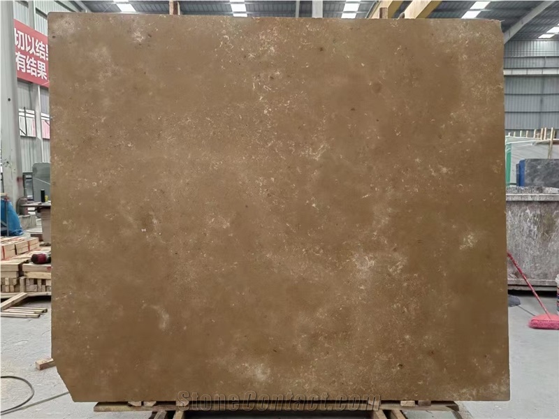 French Brown Sand Limestone Slab For Wall Decoration Tiles
