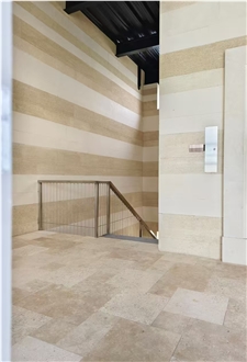 French Brown Sand Limestone Slab For Wall Decoration Tiles