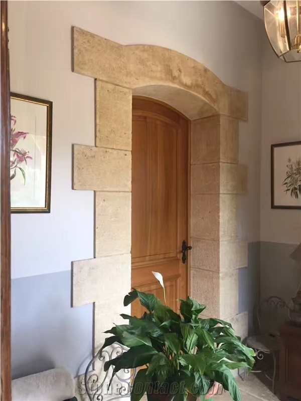 French Gold Limestone Slab For Wall Decoration Tiles