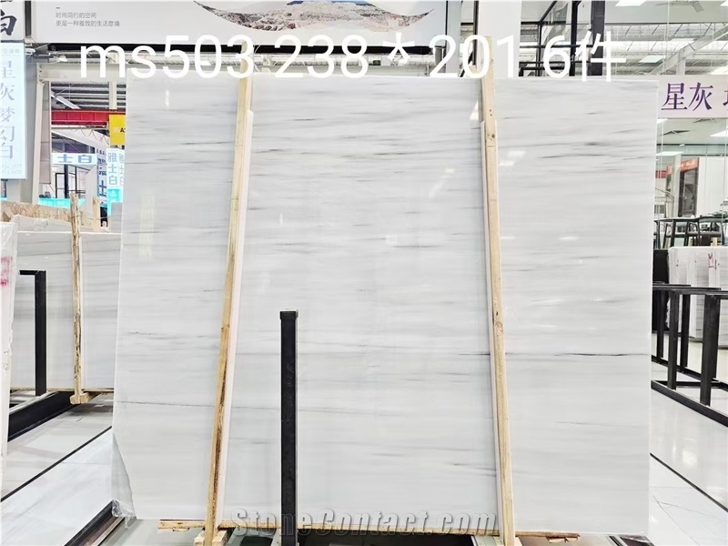Greece Galaxy White Marble Slab Customized Size Wall Tiles