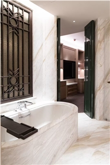 Greece Natural Ajax White Marble Tiles Custom Flooring Size