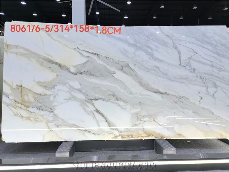 Italy Calacatta Vagli Gold Marble Slab Book Matching Tiles
