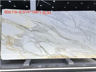 Italy Calacatta Vagli Gold Marble Slab Book Matching Tiles