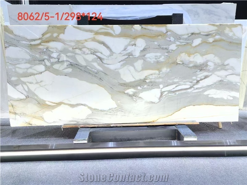 Italy Calacatta Vagli Gold Marble Slab Book Matching Tiles