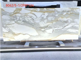 Italy Calacatta Vagli Gold Marble Slab Book Matching Tiles