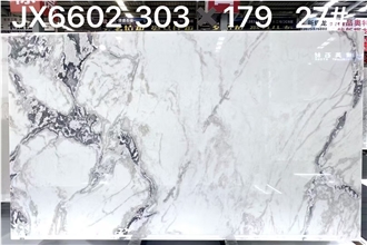 Namibia Dover White Marble Slab Customized Size Wall Tiles