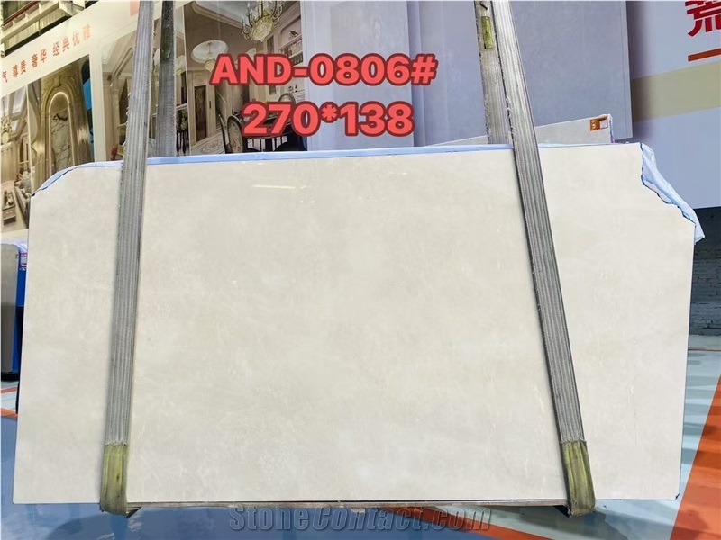 Turkey Aran White Marble Beige Color Slab For Cut Wall Tiles