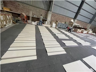 Turkey Aran White Marble Beige Color Slab For Cut Wall Tiles