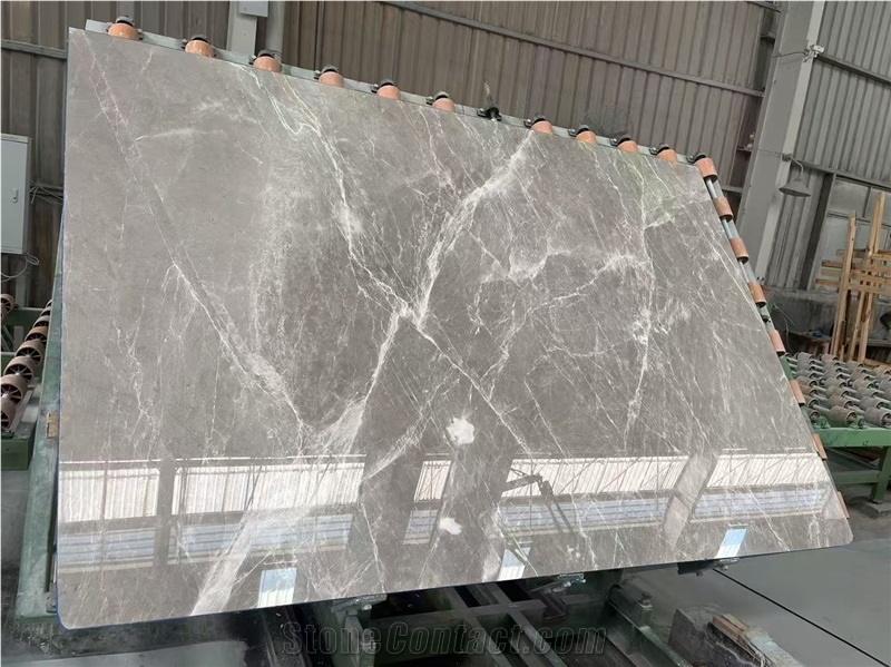 Turkey Tundra Grey Marble Slab Customized Size Floor Tiles