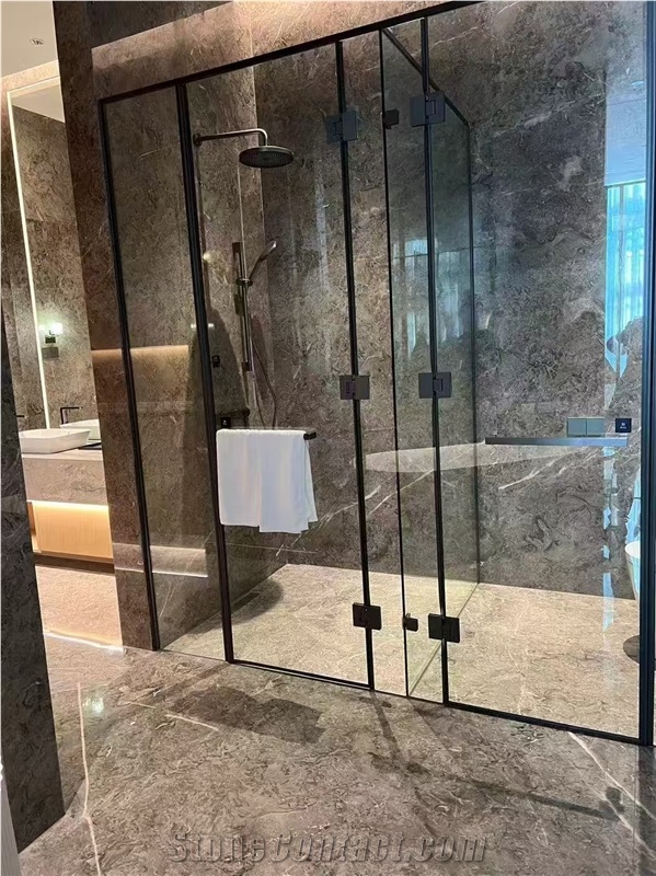 Turkey Tundra Grey Marble Slab Customized Size Floor Tiles