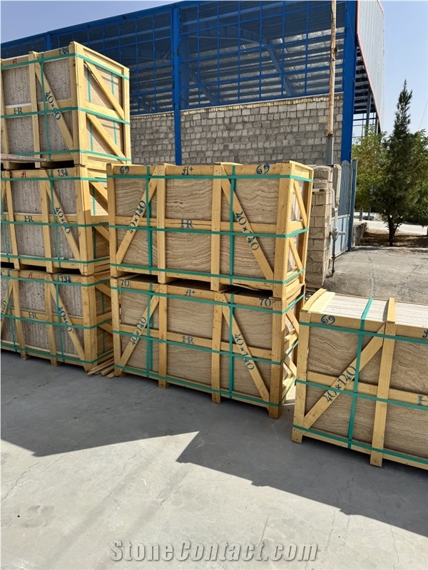 Atashkooh Light Travertine Tiles, Slabs