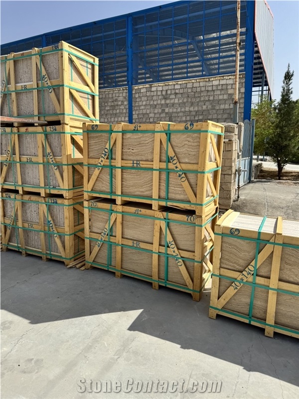 Atashkooh Light Travertine Tiles, Slabs