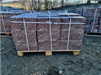 Red Vanga Granite Sawn And Split Wall Stone