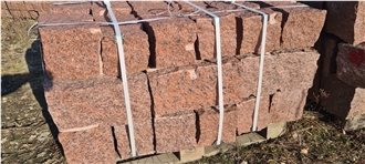 Red Vanga Rough-Split Masonry Wallstone 20/20/40 Cm