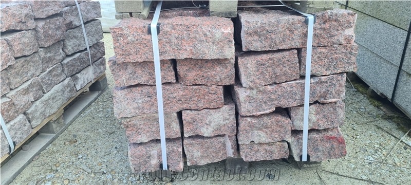 Vanga Red Granite Rough-Split Wallstone10/20/40Cm Masonry