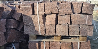Vanga Red Granite Rough-Split Wallstone10/20/40Cm Masonry