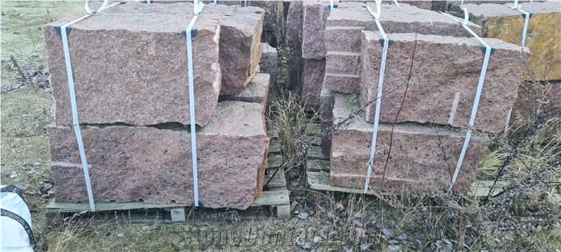 Vanga Red Granite Rough-Split Wallstone10/20/40Cm Masonry