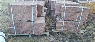 Vanga Red Granite Rough-Split Wallstone10/20/40Cm Masonry