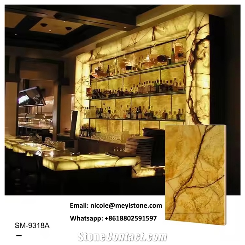 Backlit Onyx Faux Alabaster Sheets Wall