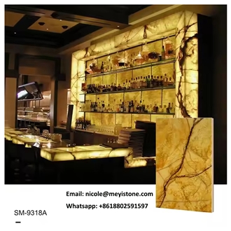 Backlit Onyx Faux Alabaster Sheets Wall