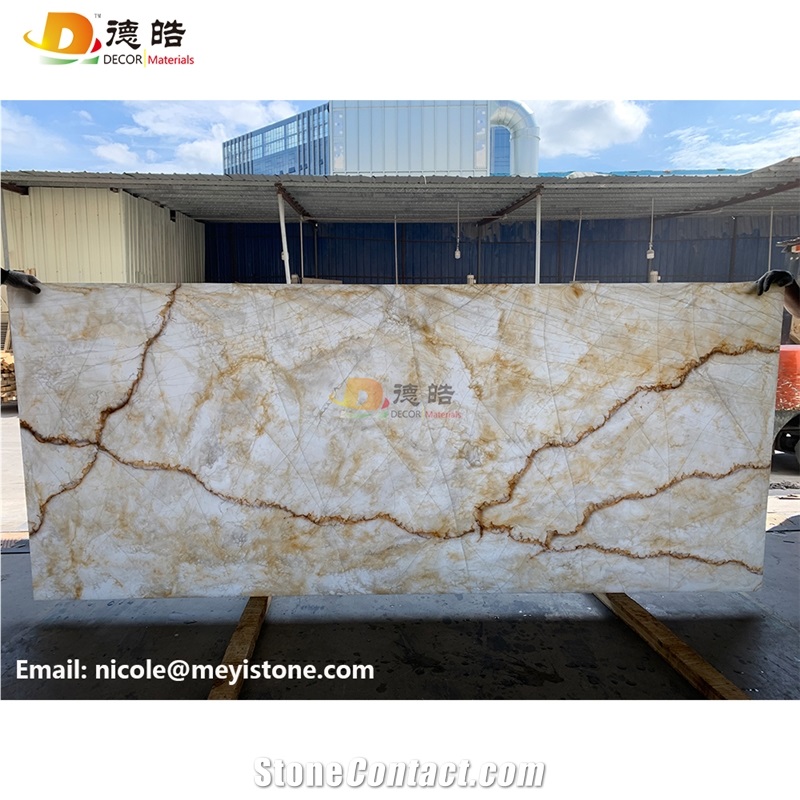 Backlit Onyx Faux Alabaster Sheets Wall