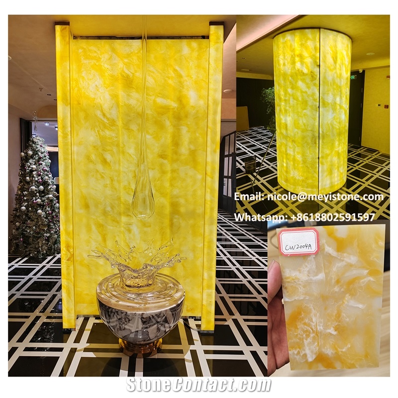 Backlit Onyx Panels Faux Alabaster
