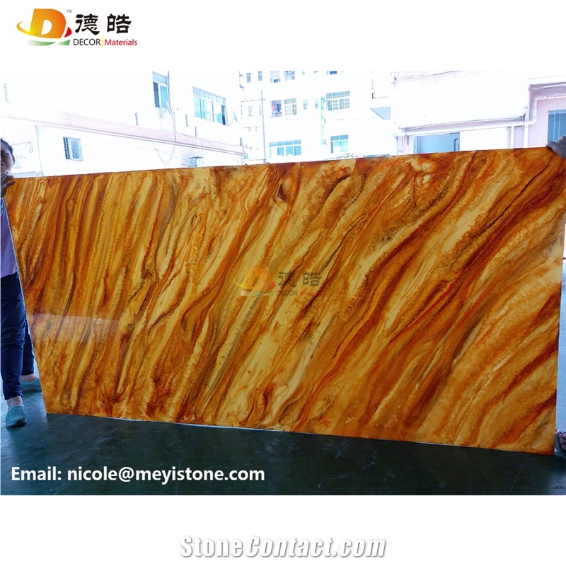 Backlit Onyx Panels Faux Alabaster
