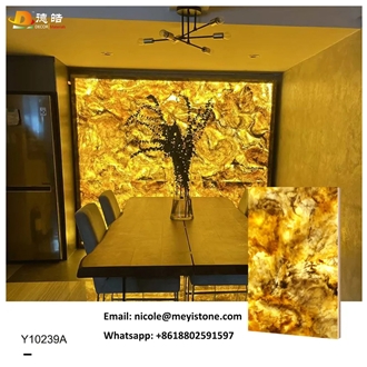 Backlit Onyx Translucent Stone For Wall Acrylic Solid Surface