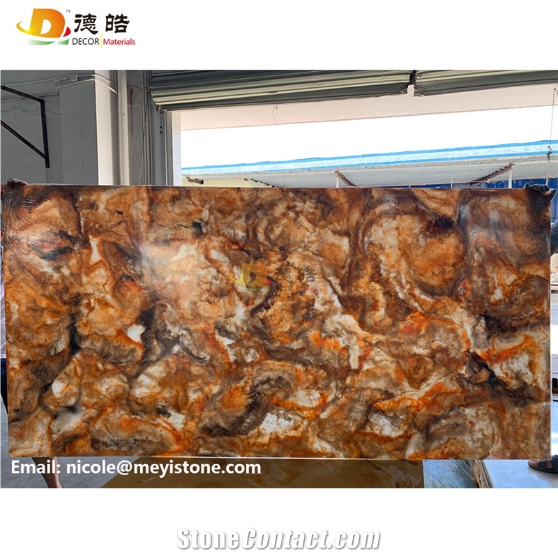 Translucent Stone Backlit Onyx Solid Surface Slabs