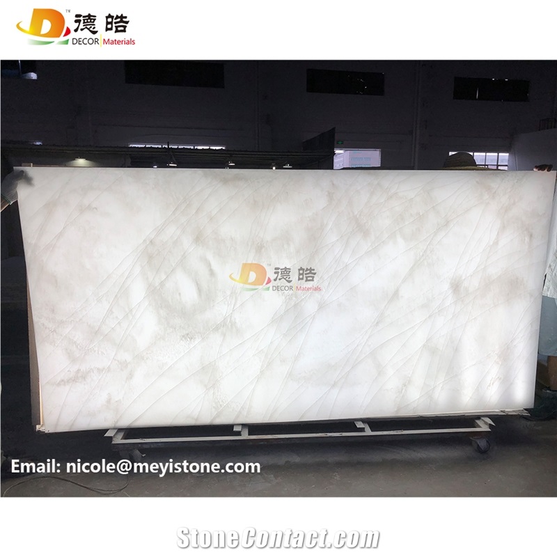 Translucent Stone Backlit Onyx Solid Surface Slabs