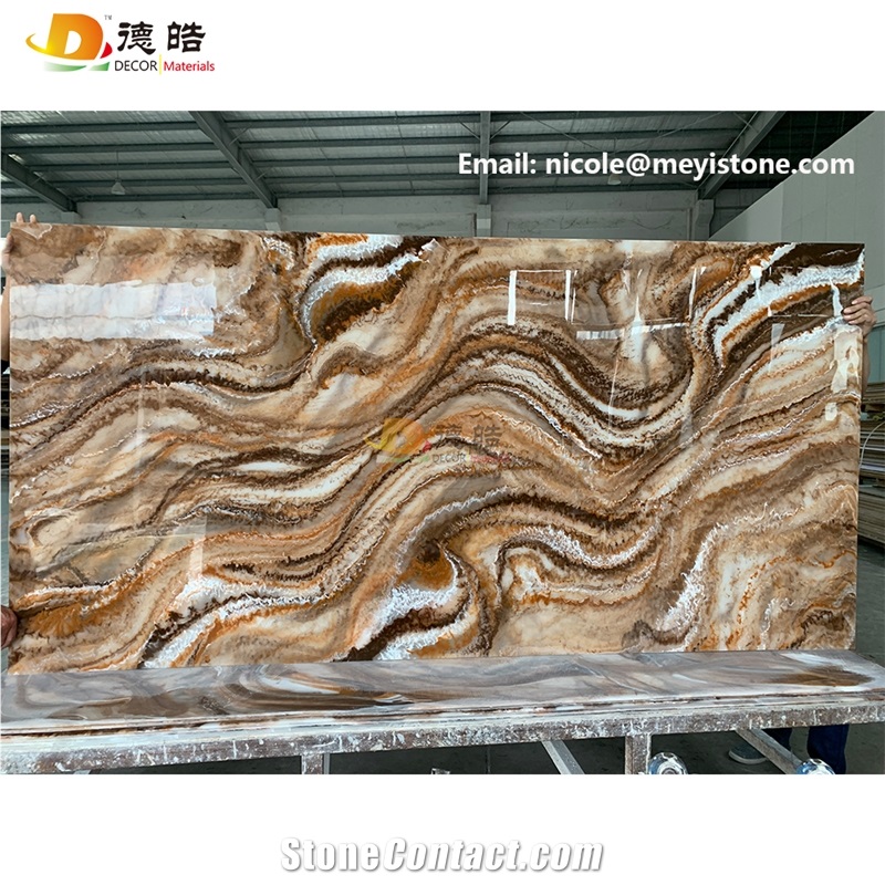 Translucent Stone Backlit Onyx Solid Surface Slabs