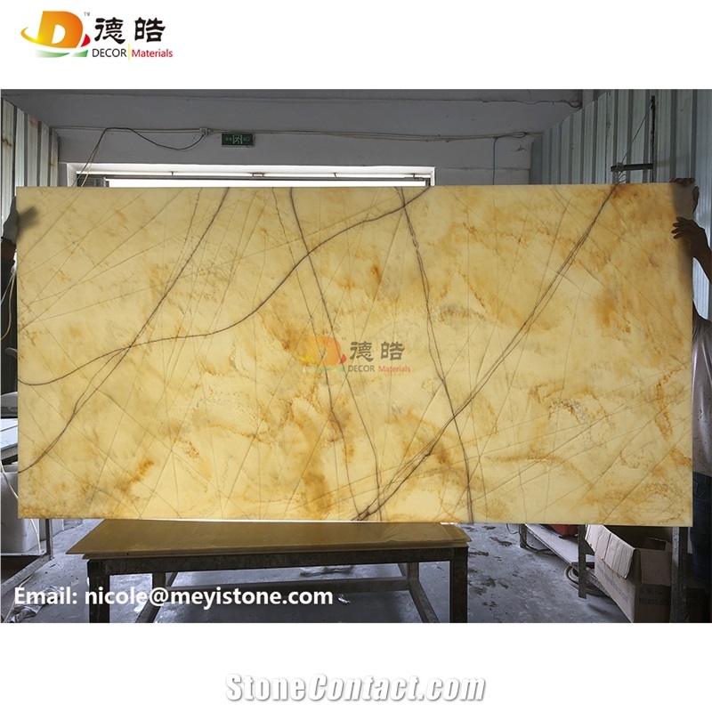 Translucent Stone Backlit Onyx Solid Surface Slabs